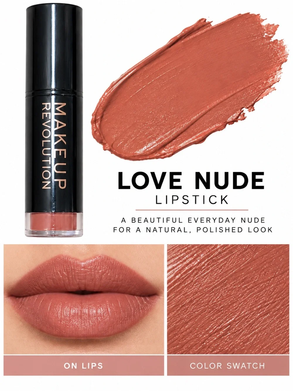 Makeup Revolution Amazing Lipstick Love Nude Nude Pink #20071